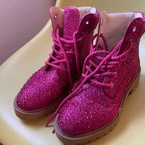 Hot Pink Women’s Rhinestone Boots